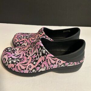 Crocs Neria Pro II Clogs Purple Pink Floral Work Shoes Women's Size 8